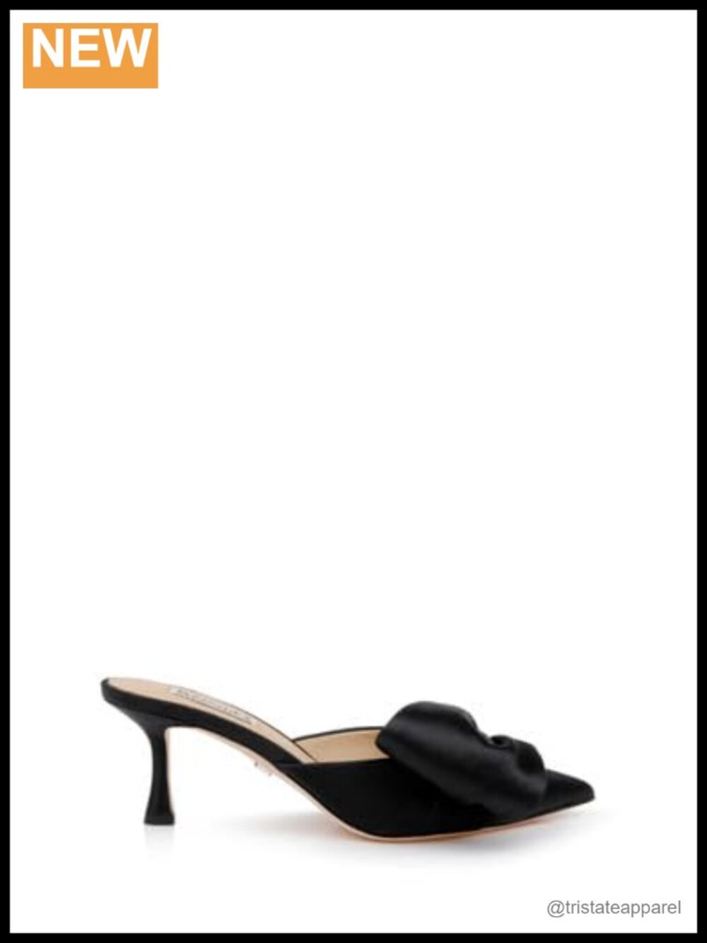 Badgley Mischka Alaya Pointed Toe Mule, Silk Leather, Kitten Heel, Formal - Picture 4 of 6